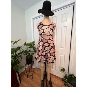 Cowcow multi color happy fingers skater dress XL